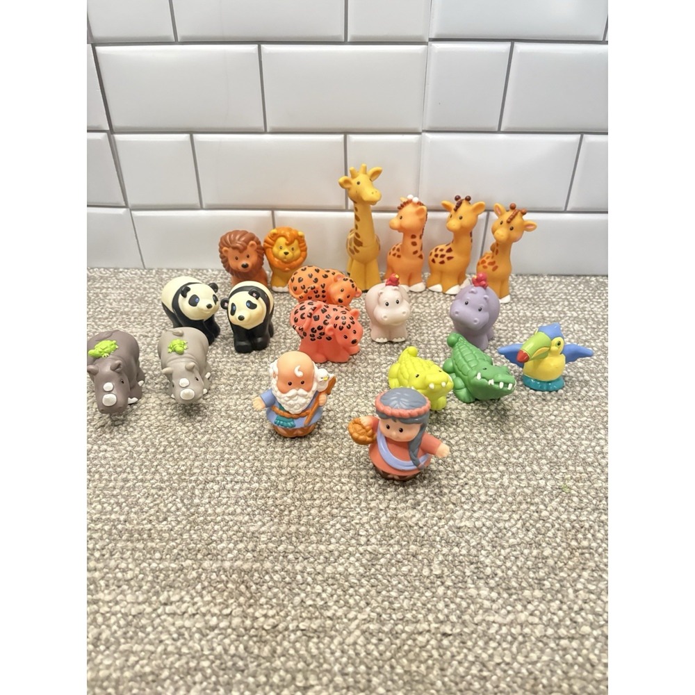 Fisher Price Little People Noah's Ark Animals Including Noah And Wife Great Lot